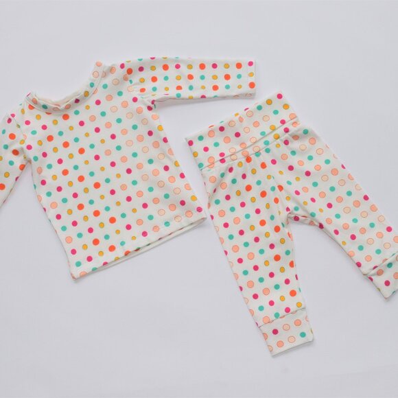 Baby pajamas - Polka dots - Loungewear set - Toddler long John set - Long-sleeve - Picture 1 of 6